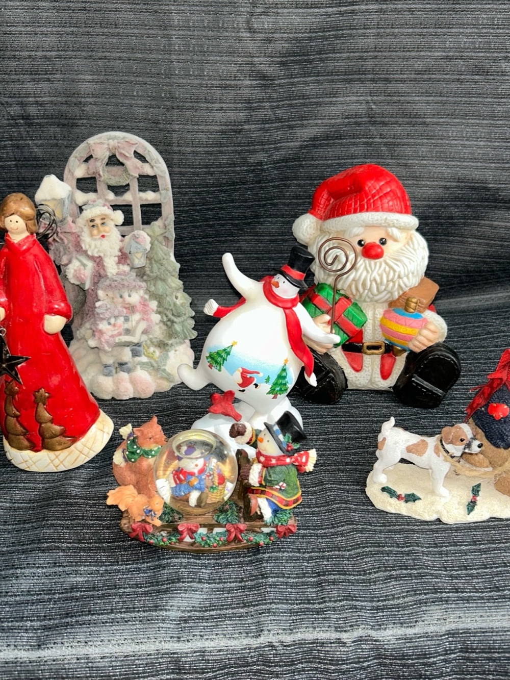 Vintage Russ Berrie Santa Music Box Angel Figure Christmas Collectible Lot of 6